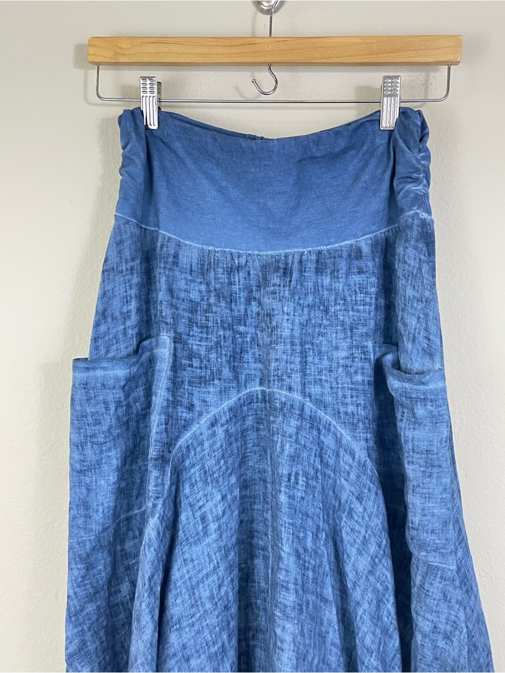 Inizio MAGIC 2 Pocket Linen Skirt Size L Coastal Lagenlook Boho - Picture 4 of 9